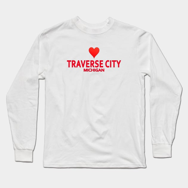 Traverse City Michigan Long Sleeve T-Shirt by SeattleDesignCompany